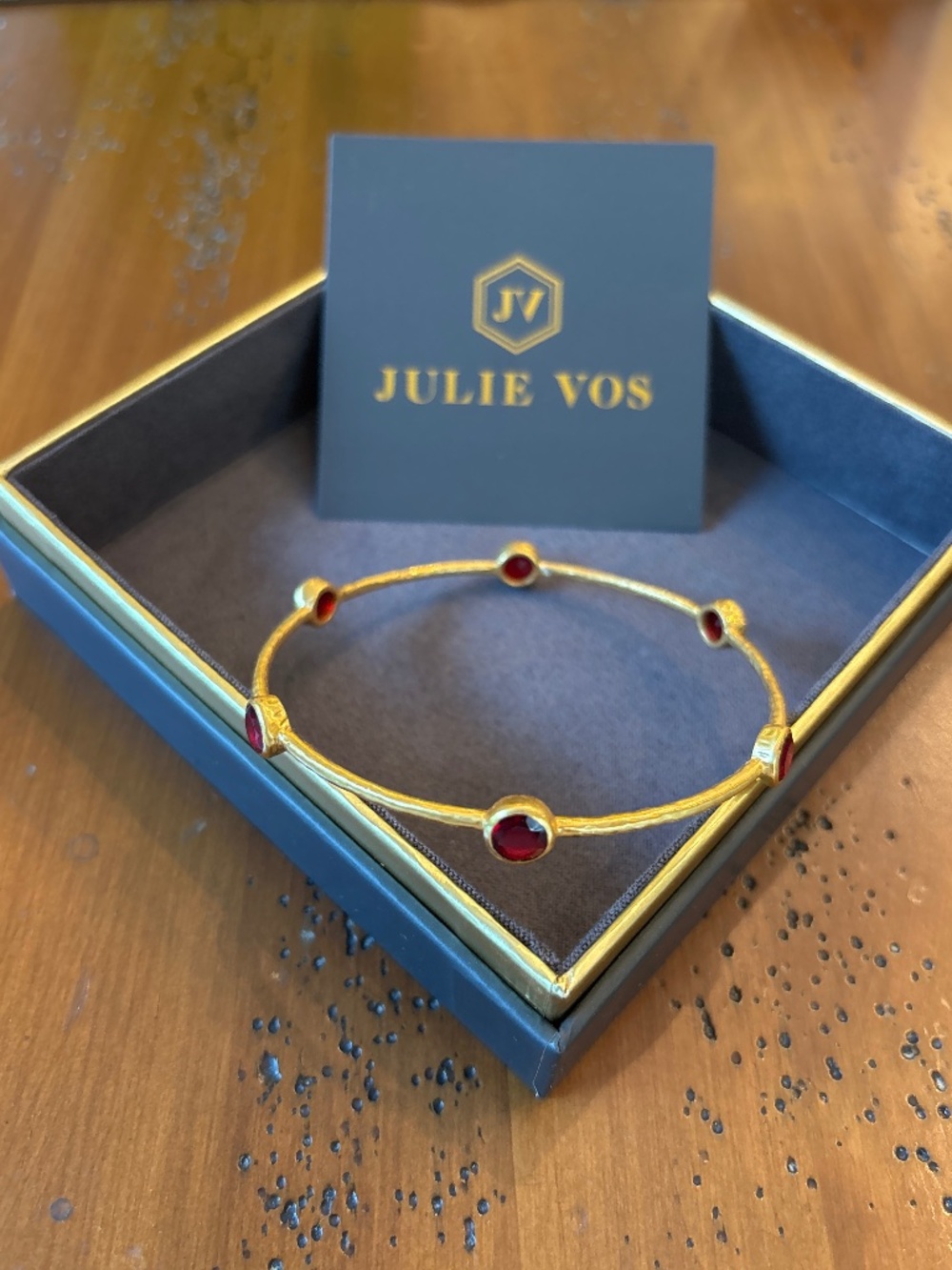 Julie Vos Milano Bangle in ruby red